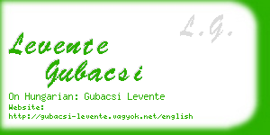 levente gubacsi business card